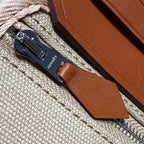 HM Mini Herbag Silver Buckle 20 Natural Canvas and Hunter Cowhide 243315