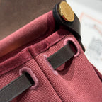 HM Mini Herbag Gold Buckle 20 Burgundy Canvas and Hunter Cowhide 243365