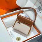 HM Mini Herbag Gold Buckle 20 Beige Canvas and Hunter Cowhide 243221