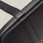 HM Garden Party 30cm Bag Black Togo Grey Canvas