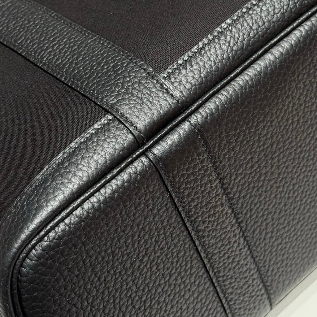 HM Garden Party 30cm Bag Black Togo Black Canvas
