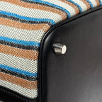 Picotin Lock 18 Black Swift Calfskin Multicolor Canvas