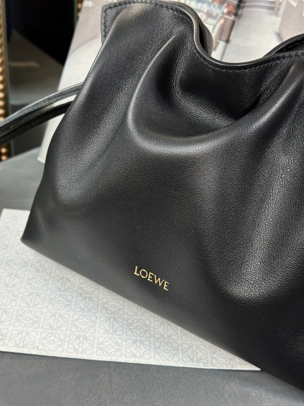 Mini Flamenco Bag 23cm Black Calfskin