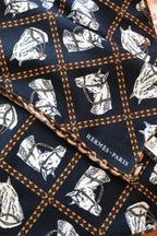 Scarf 140 CM In Black Mix White Cashmere And Silk 335765