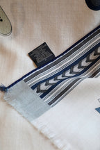 Et Gris Gris Rectangle Scarf 180 CM In White Colorful Cashmere and Mulberry Silk 401142