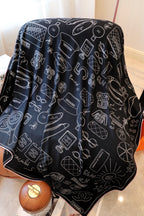 CC Square Scarf 140 CM In Black Mix White Cashmere Silk 368822