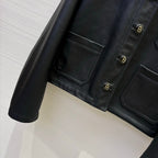 CD 25 Fur Leather Coat Black And Brown Earth