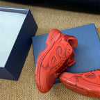 CD And Stone Island B30 Sneaker Red Orange Cowhide And Polyester Mesh Fabric