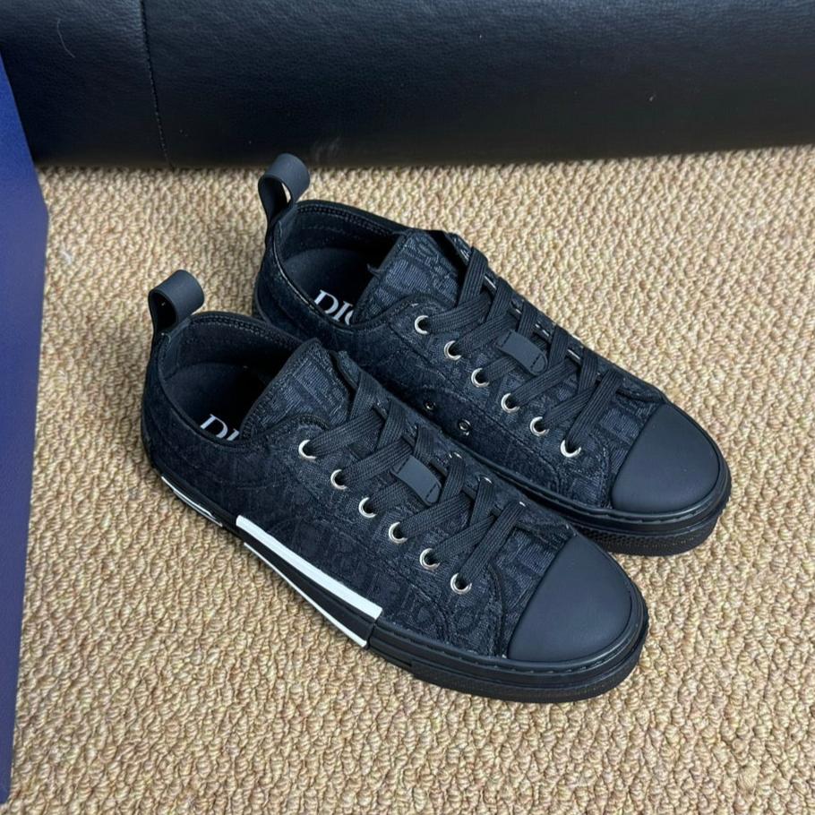 CD B23 Low-Top Sneaker Black Oblique Jacquard Fabric