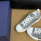 CD B23 Low-Top Sneaker Grey Oblique Jacquard Fabric