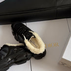 Dior 25 Chrono Sneakers Black Cream Mesh Suede Calfskin 531388