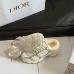 Dior 25 Chrono Sneakers White Silver Mesh Calfskin 531393