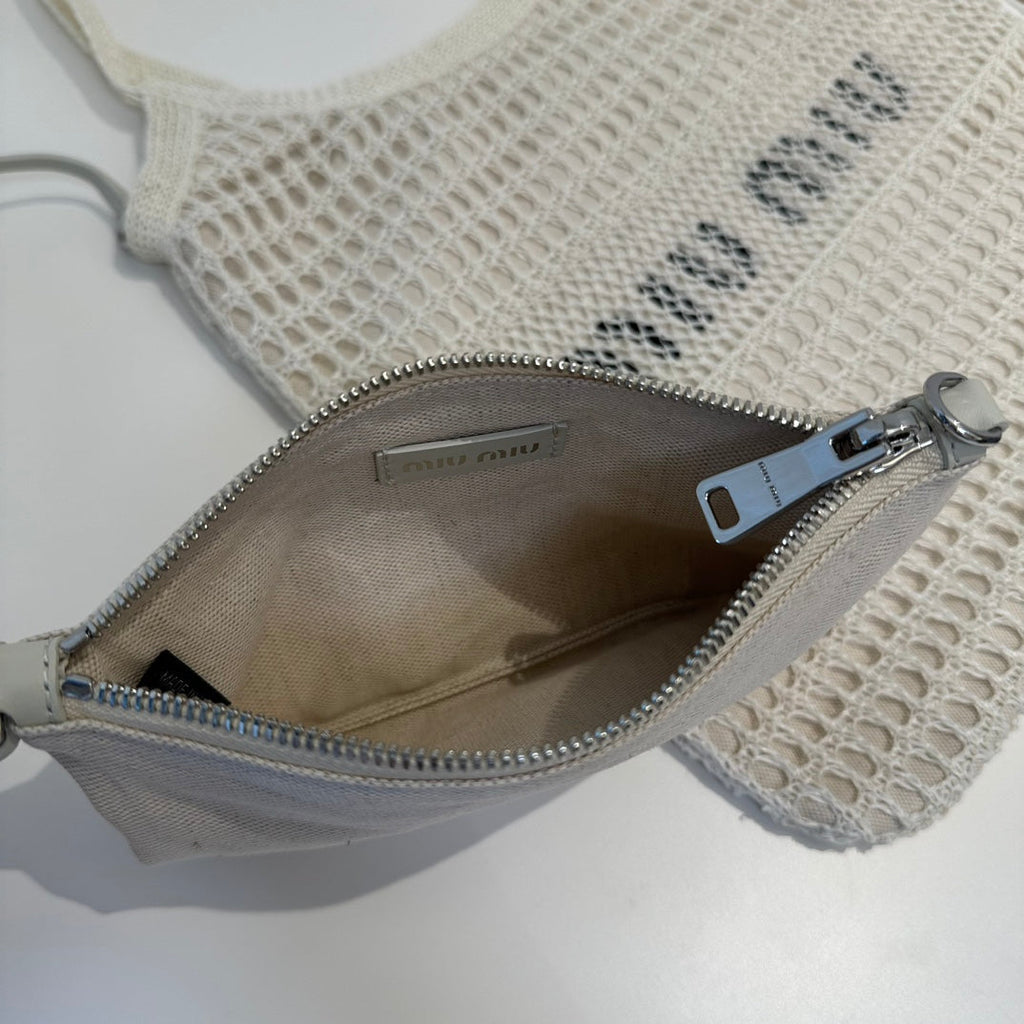 Miu' beach tote bag white canvas