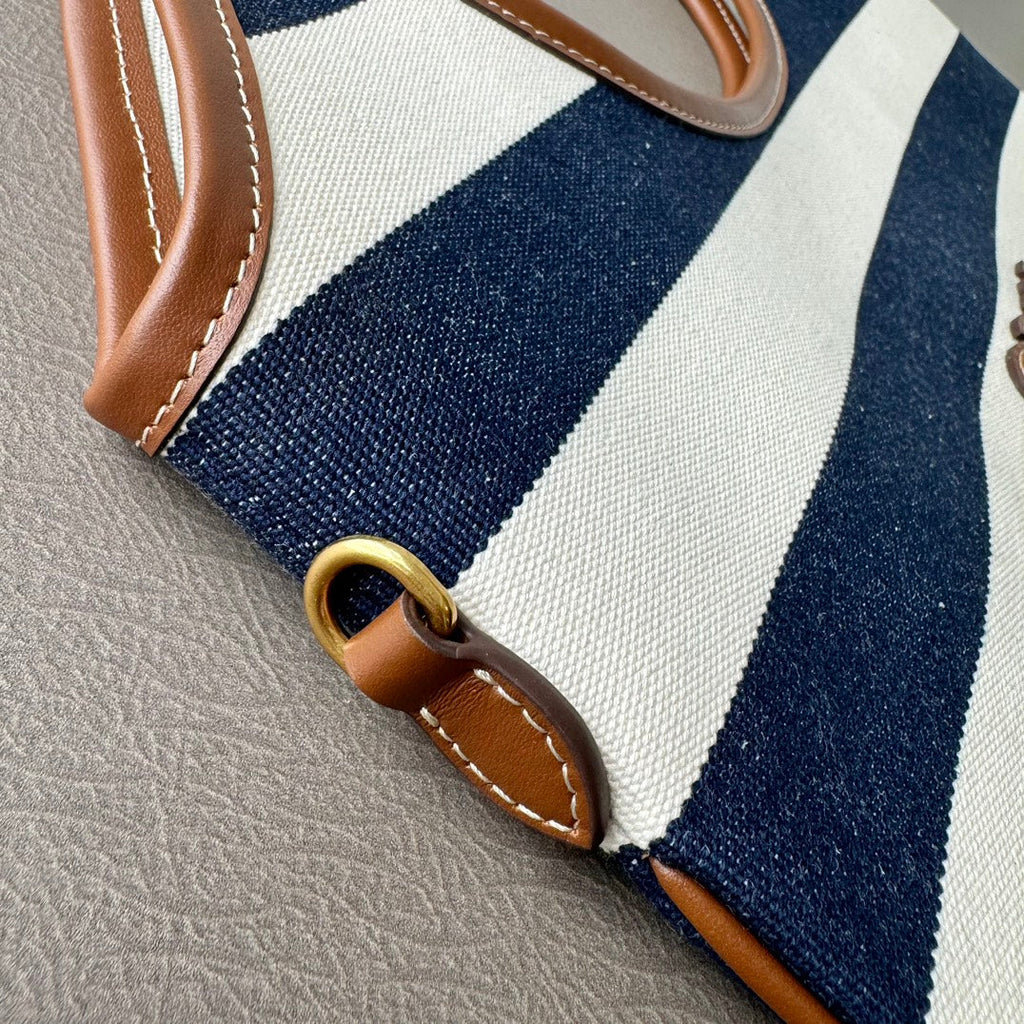 Miumiu Isetan tote hobo bag striped canvas