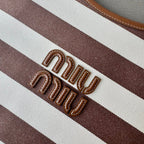 Miumiu Isetan tote hobo bag striped canvas