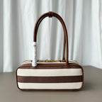 Miumiu large shoulder bag striped canvas