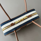 Miumiu large shoulder bag striped canvas