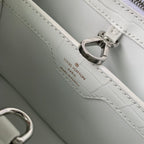 CAPUCINES BB 27 WHITE TAURILLON SILVER HARDWARE