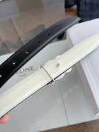 CL White 25mm Triomphe Enamel Black White Cowhide 615279