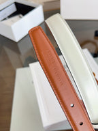 CL Brown 25mm Triomphe Enamel Saddle Brown White Cowhide  615280
