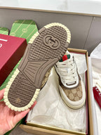 GG 26 Sneaker White Beige Brown Canvas Suede 632876