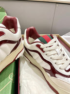 GG 26 Sneaker White Burgundy Red Green Cowhide 632870
