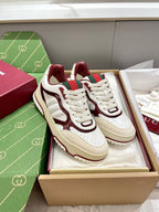 GG 26 Sneaker White Burgundy Red Green Cowhide 632870