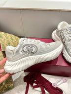 GG 26 Casual Sneakers Light Gray White Mesh Fabric 632856