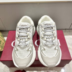 GG 26 Casual Sneakers Light Gray White Mesh Fabric 632856