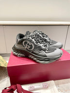 GG 26 Casual Sneakers Gray Black Mesh Fabric 632857