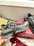 GG 26 Casual Sneakers Gray Black Mesh Fabric 632857