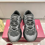 GG 26 Casual Sneakers Gray Black Mesh Fabric 632857