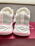 GG 26 Casual Sneakers Gray Pink Mesh Cowhide 632858