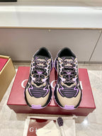 GG 26 Casual Sneakers Purple Black Mesh Cowhide 632860