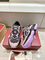 GG 26 Casual Sneakers Purple Black Mesh Cowhide 632860