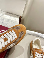 GG 26 Sneaker Camel Brown Canvas Suede 632820