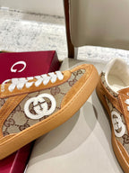 GG 26 Sneaker Camel Brown Canvas Suede 632820