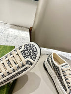 GG 26 Platform Sneaker Black White Monogram Canvas 632836