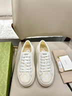 GG 26 Platform Sneaker White Cream Canvas 632837