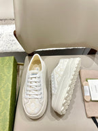 GG 26 Platform Sneaker White Cream Canvas 632837
