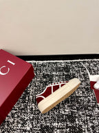 GG 26 Sneaker White Dark Red Canvas Leather 632822