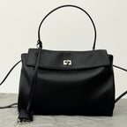 Balenciaga Medium Rodeo Bag 35 Black Calfskin Sliver Hardware