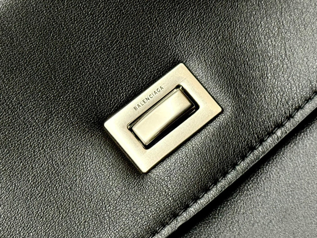 Balenciaga Large Rodeo Bag 40 Black Calfskin Sliver Hardware