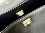 Balenciaga Large Rodeo Bag 40 Black Calfskin Sliver Hardware