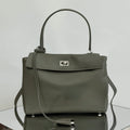 Balenciaga Small Rodeo Bag 29 Olive Green Calfskin Sliver Hardware