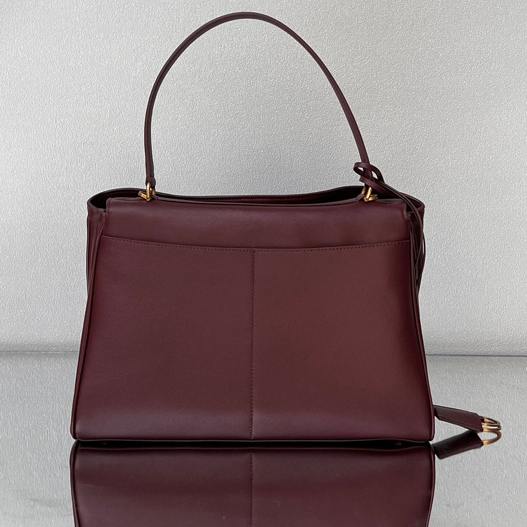 Balenciaga Medium Bag 35 Burgyndy Calfskin Gold Hardware