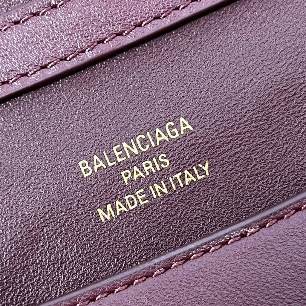 Balenciaga Medium Bag 35 Burgyndy Calfskin Gold Hardware