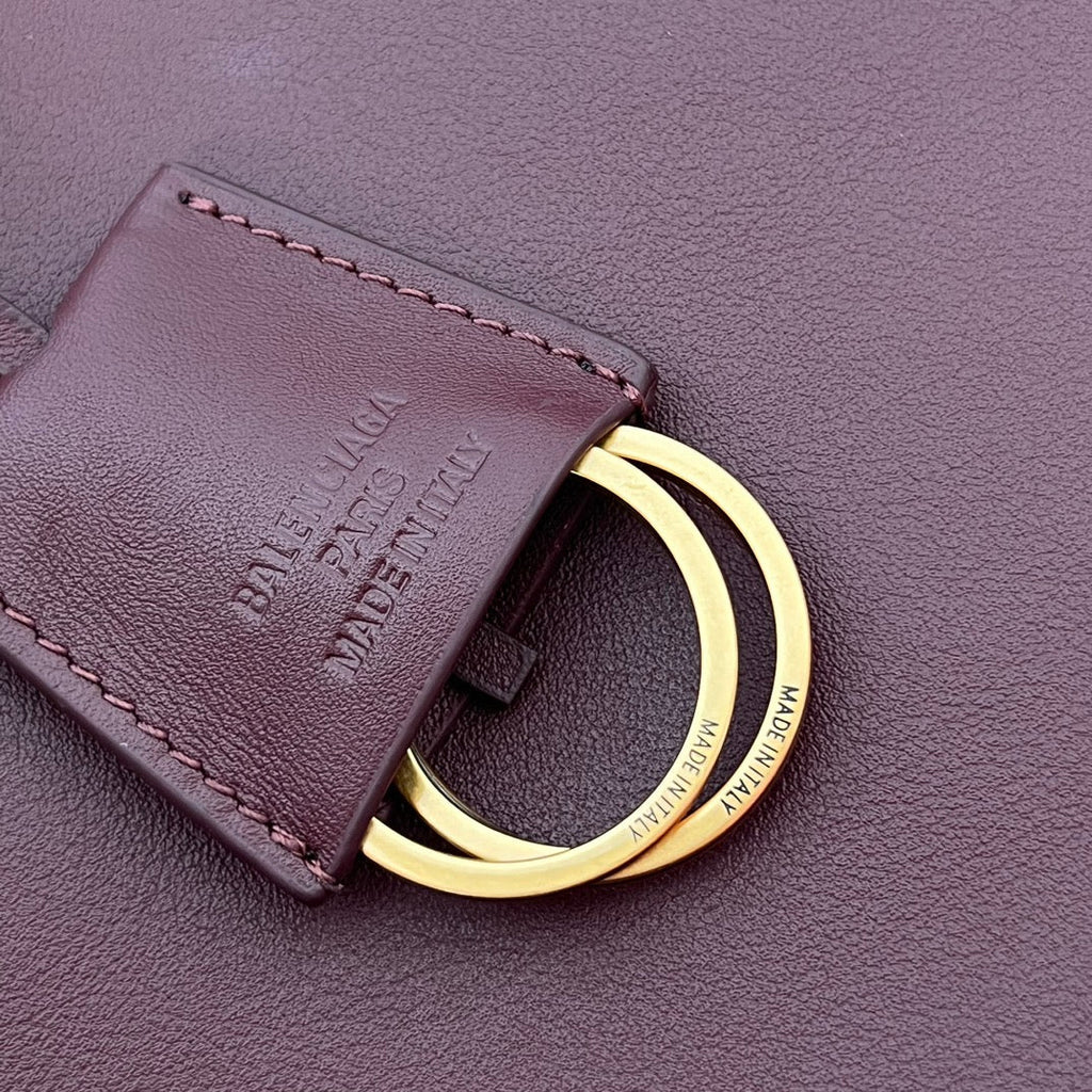 Balenciaga Medium Bag 35 Burgyndy Calfskin Gold Hardware