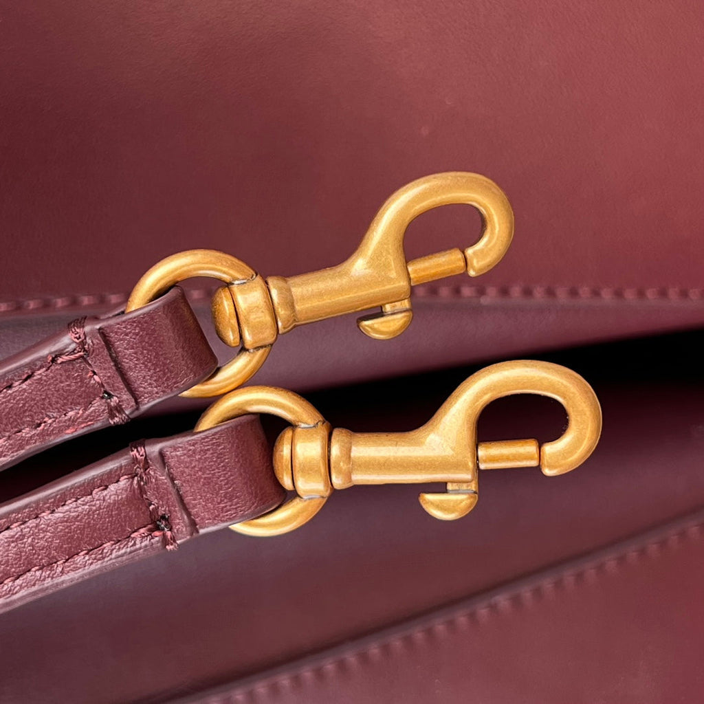 Balenciaga Medium Bag 35 Burgyndy Calfskin Gold Hardware