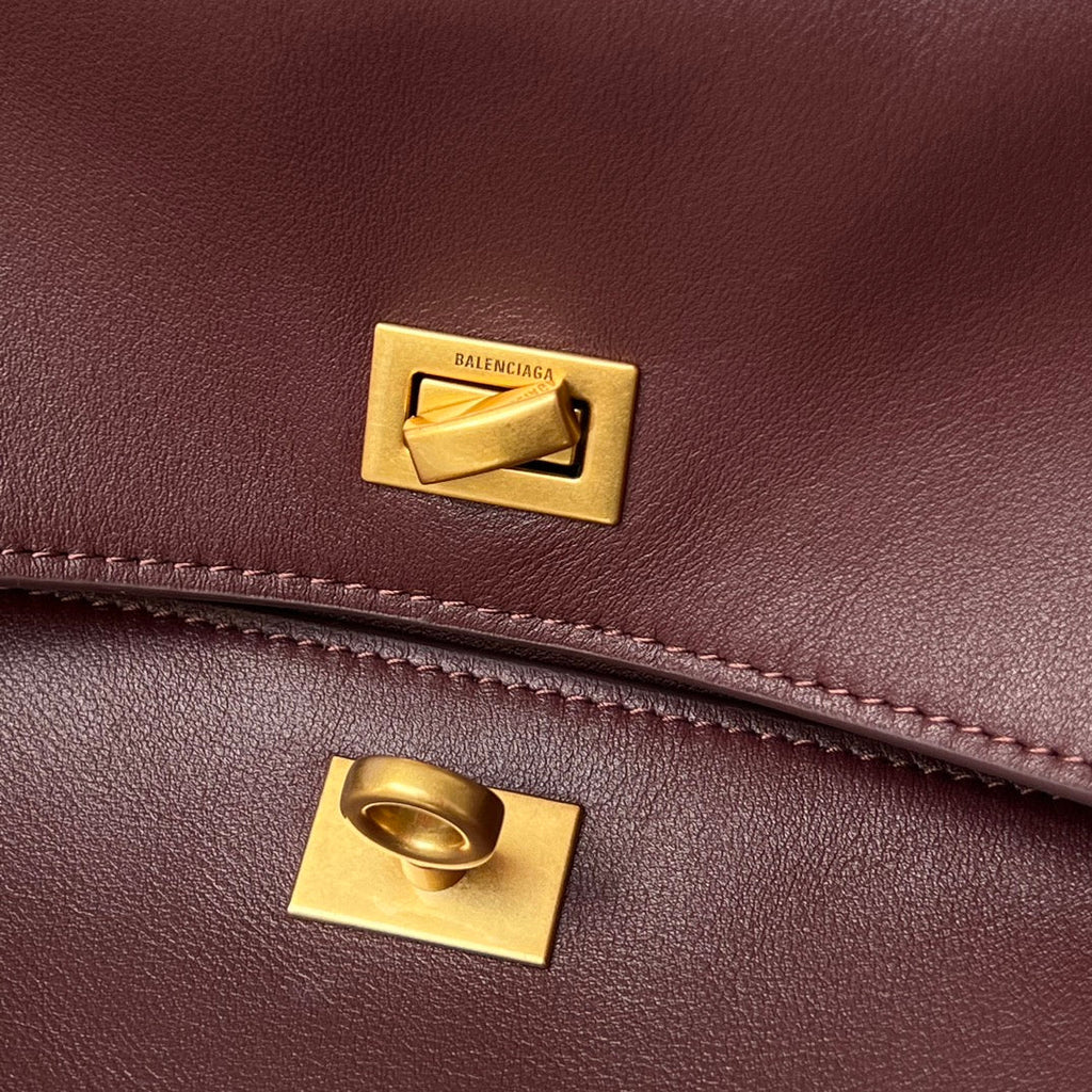 Balenciaga Large Bag 40 Burgyndy Calfskin Gold Hardware